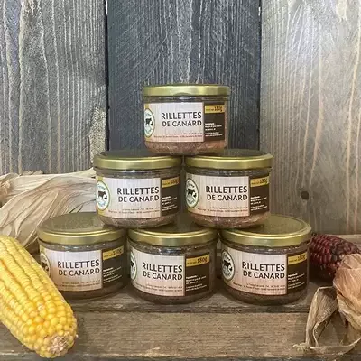 Produits fermiers : Rillettes de Canard - Ferme Sahouret