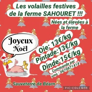 Volailles festives de la Ferme Sahouret